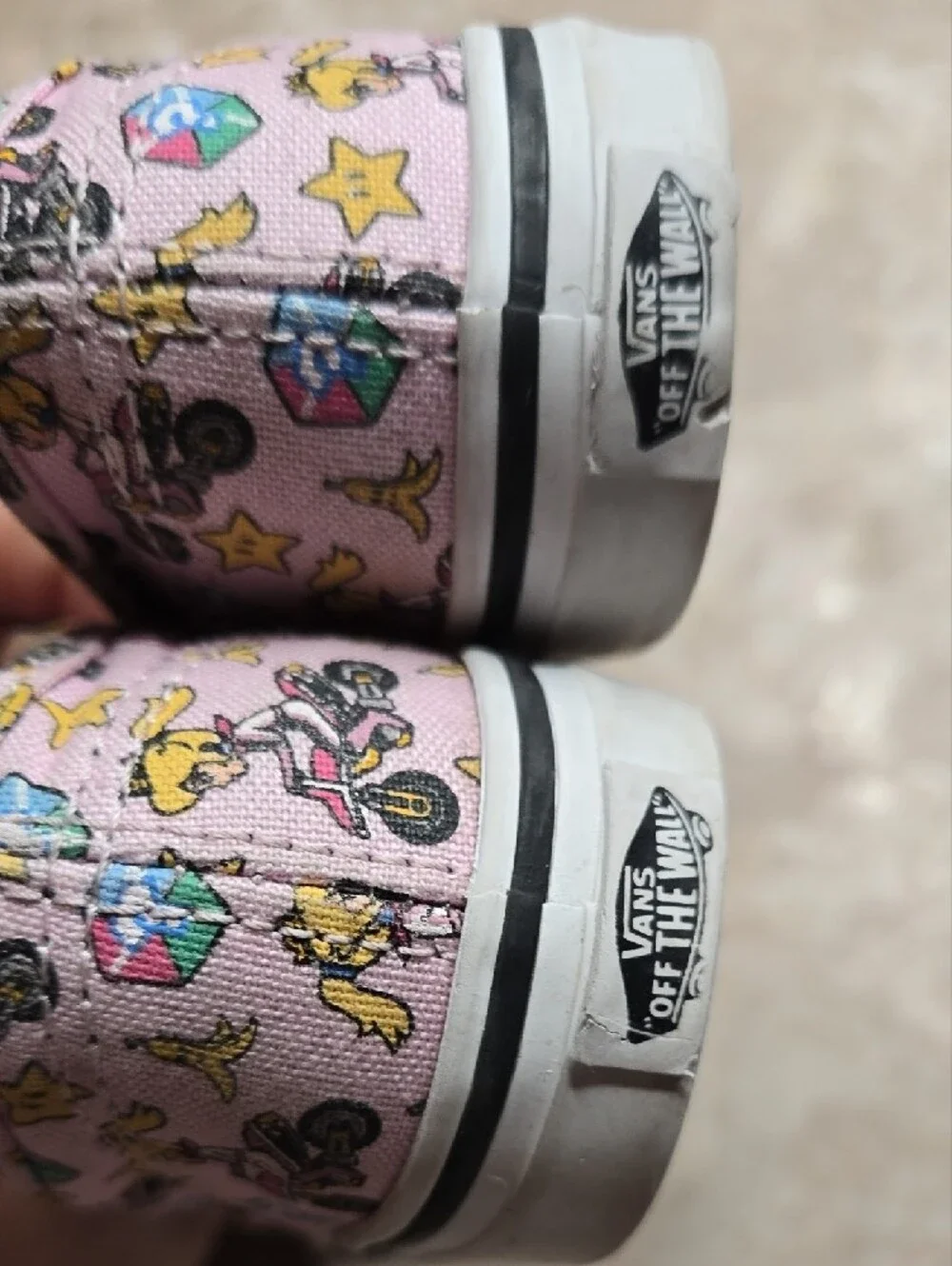 Nintendo Pink Kids Canvas Sneakers with Mario Kart Print
